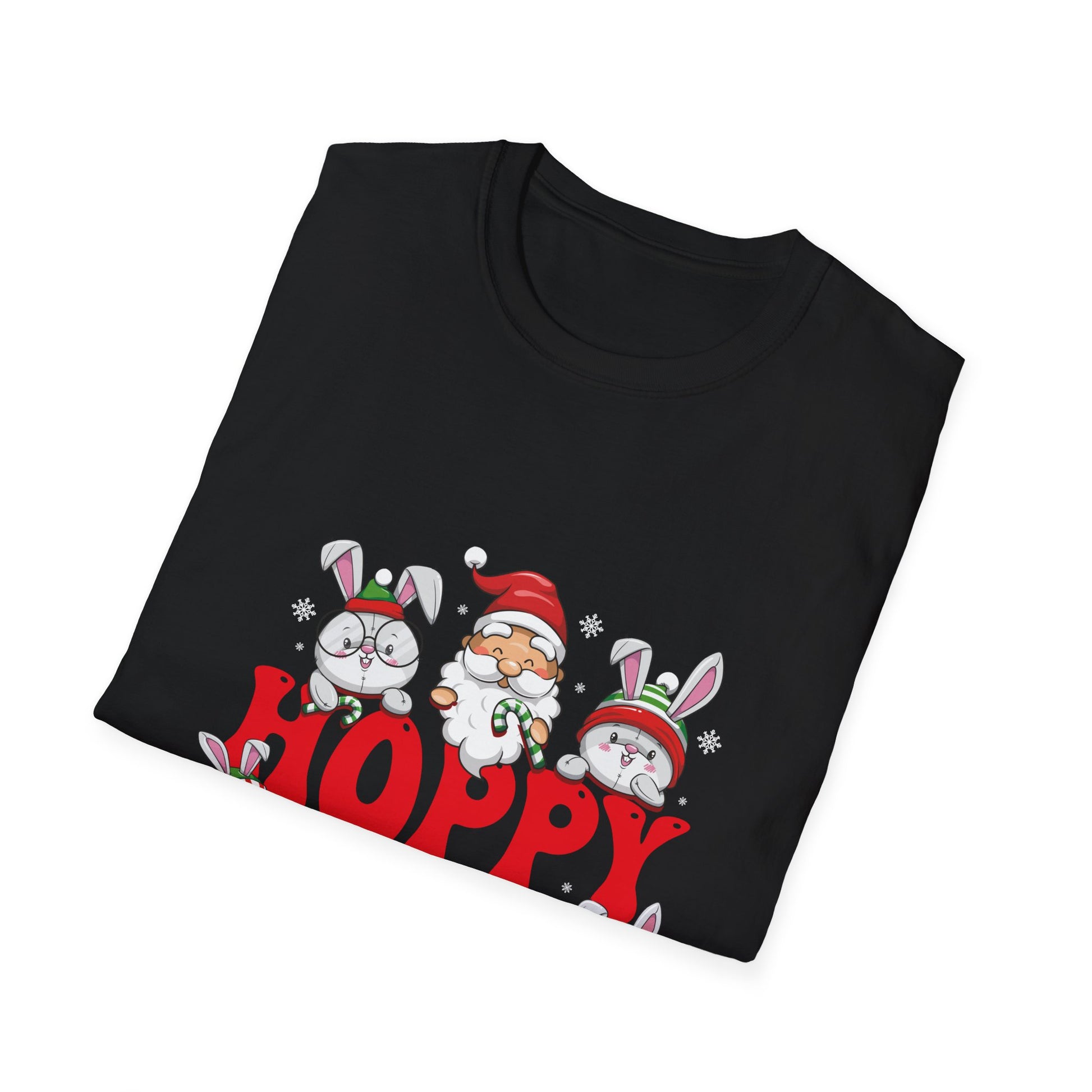 Hoppy Christmas T-Shirt — Cute Santa & Bunny Holiday Tee