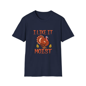 I Like It Moist Funny Thanksgiving Quote Thanksgiving T-Shirt-productor-mockup