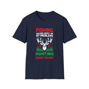 Funny Fishing And Hunting Gift Christmas Humor Hunter Cool Unisex T-Shirt