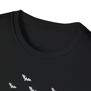 Skeleton Ribcage Floral T‑Shirt — Colorful Rib Bones with Flowers & Bats