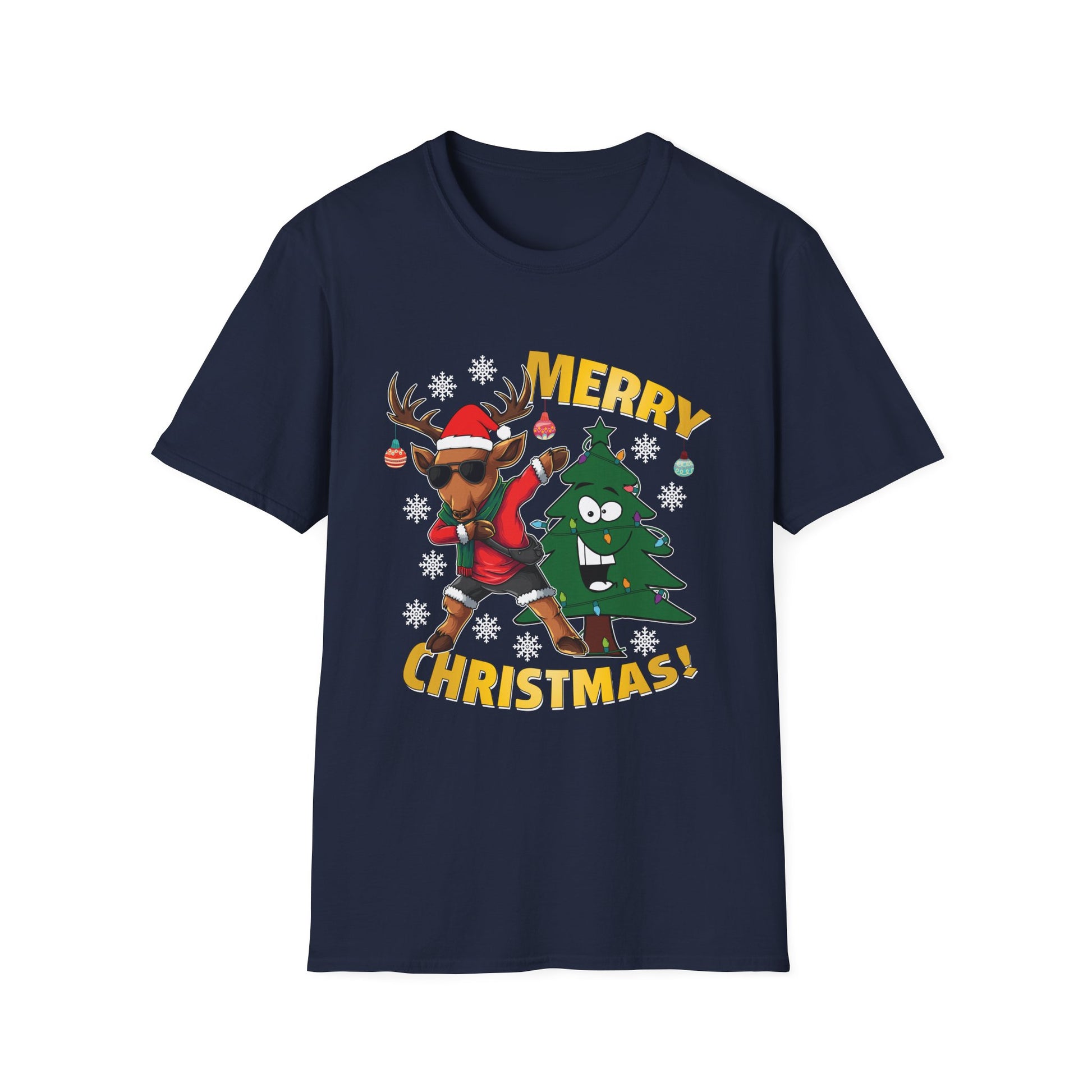 Merry Christmas Dabbing Reindeer & Tree T-Shirt
