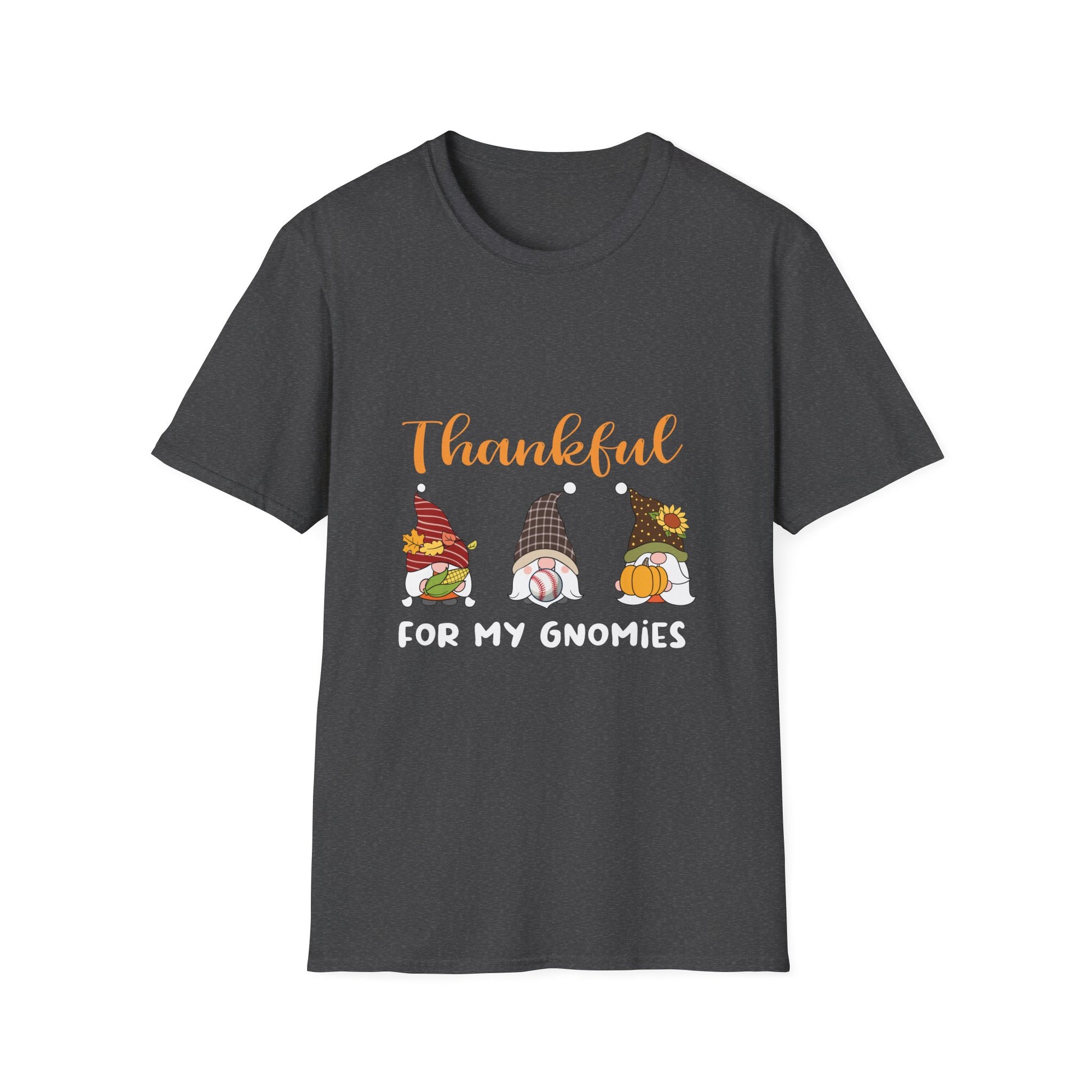 Thankful For My Gnomies T-Shirt — Thanksgiving Gnome Graphic Tee  Unisex T-Shirt