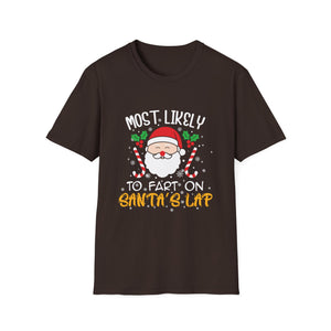 Most Likely To Fart On Santa_s Lap Family Matching Christmas Unisex Softstyle T-Shirt