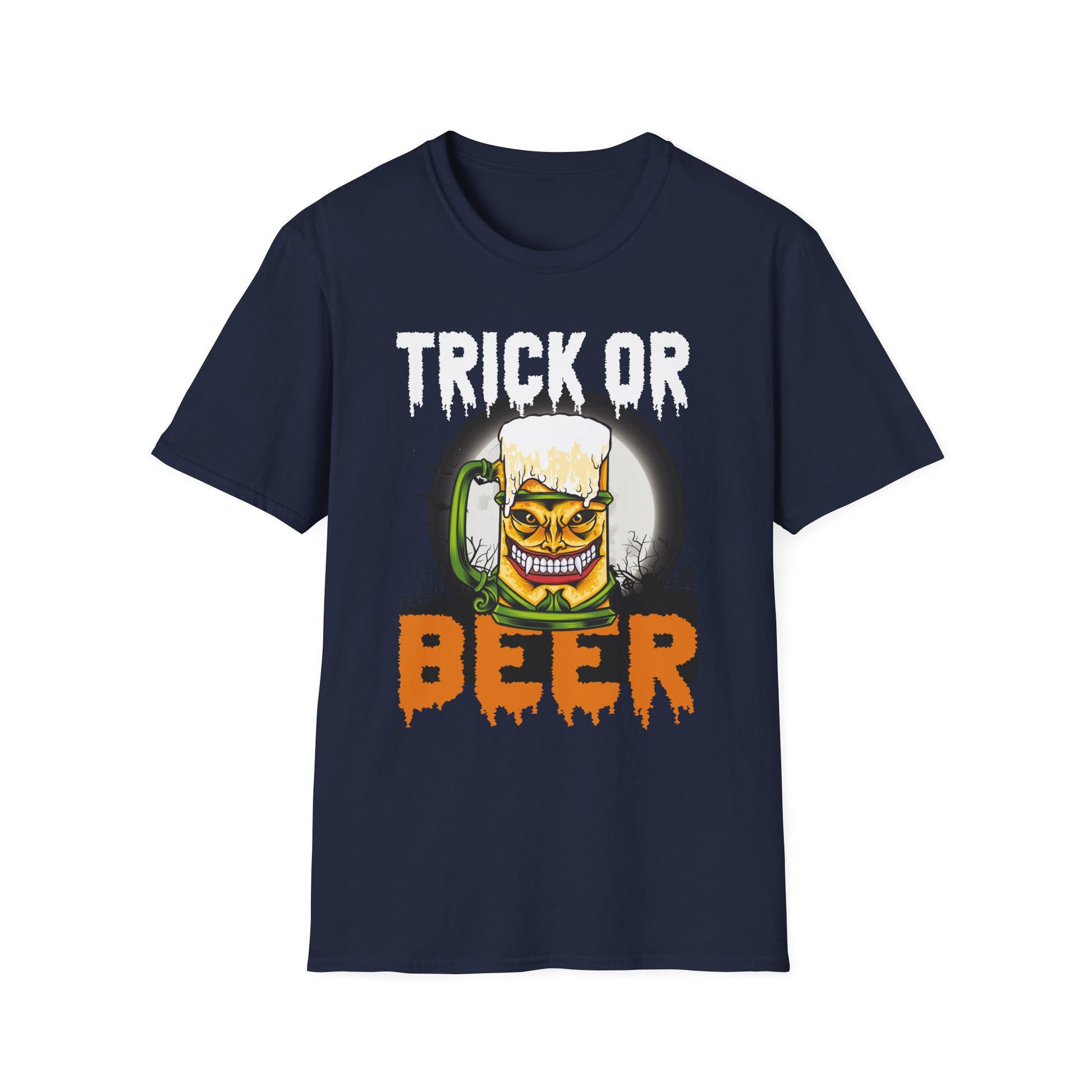 Funny Halloween Zombie Beer Funny Trick or Beer Halloween  Unisex Softstyle T-Shirt