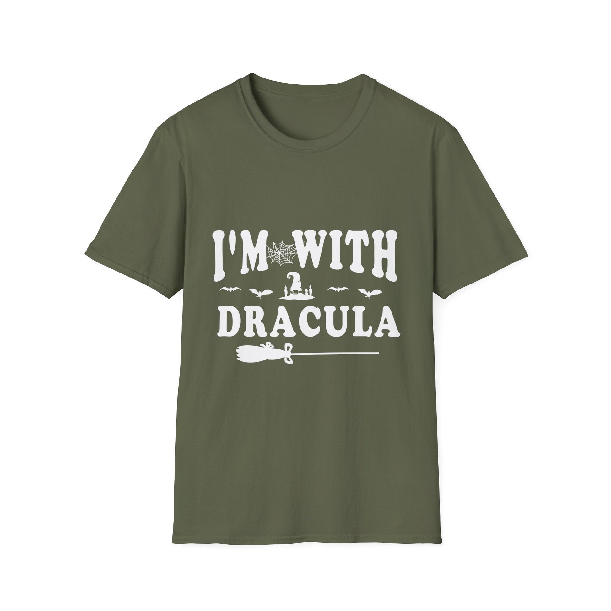 I’m With Dracula T‑Shirt — Funny Halloween Vampire Tee