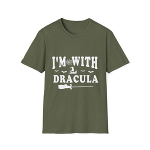 I’m With Dracula T‑Shirt — Funny Halloween Vampire Tee