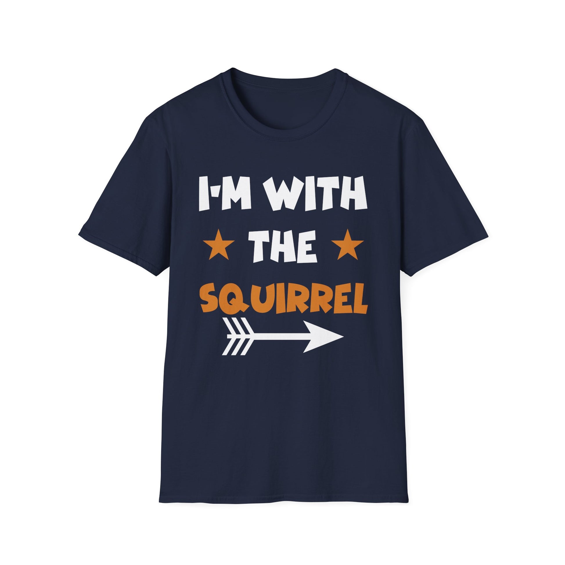 Squirrel Graphic T-Shirt — Retro Orange Stars Tee