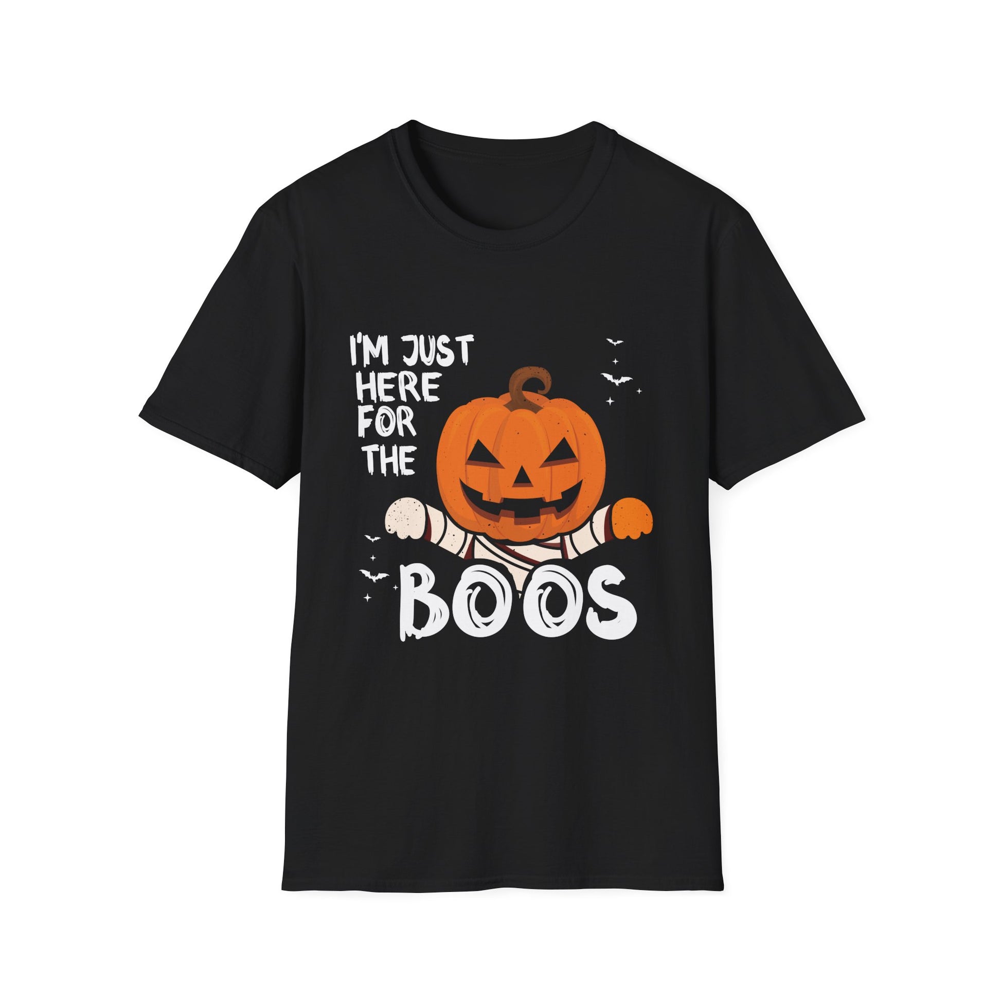 I'm Just Here for the Boos Halloween T-Shirt — Pumpkin Jack-O'-Lantern Boo Tee