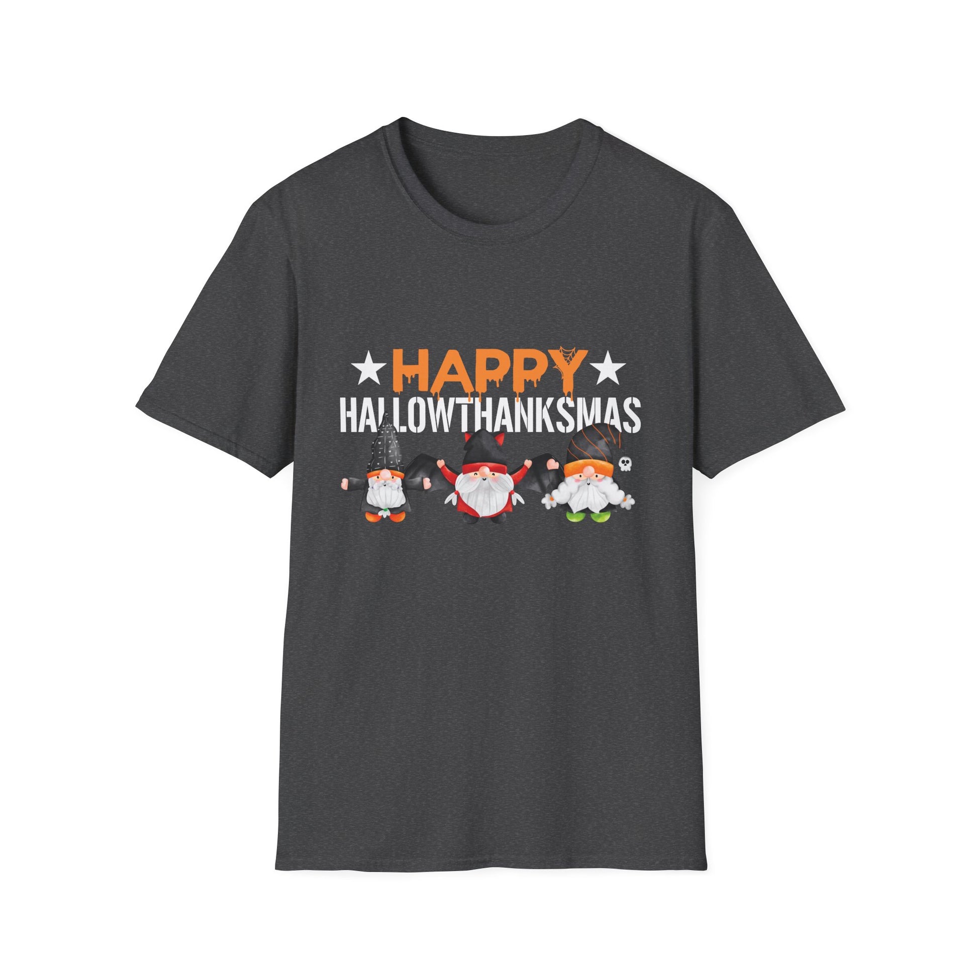 Happy Halowthankmas T-Shirt — Cute Gnome Halloween-Thanksgiving-Christmas Mashup