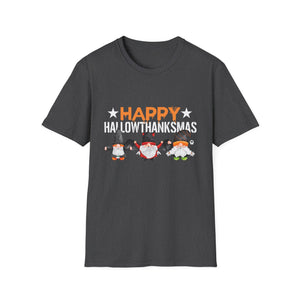 Happy Halowthankmas T-Shirt — Cute Gnome Halloween-Thanksgiving-Christmas Mashup