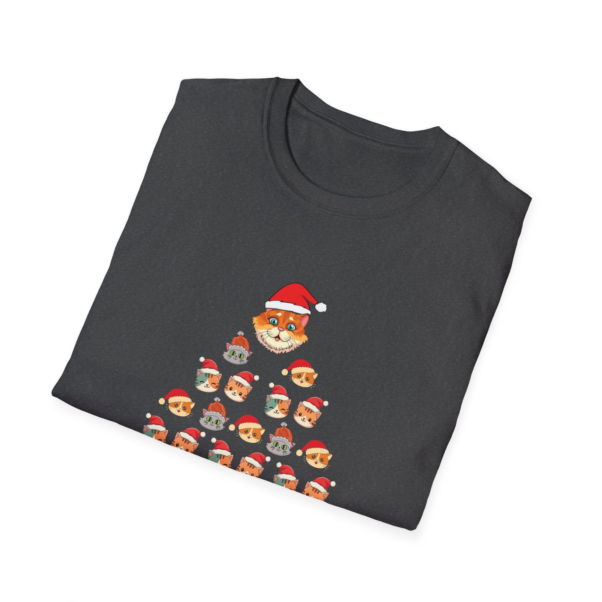 Meowy Christmas T-Shirt — Cute Santa Cat Holiday Tee