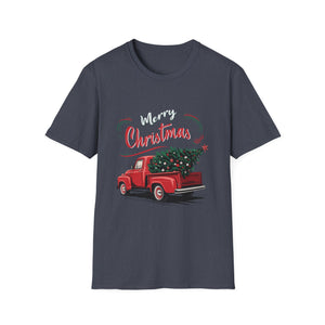 Vintage Wagon Red Truck Christmas Tree Pajama Family Xmas T-Shirt