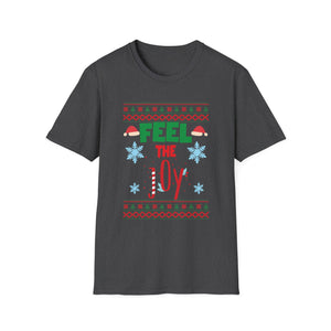Feel the Joy Christmas T-Shirt — Holiday Ugly Sweater Style Tee