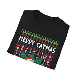 Merry Catmas T-Shirt — Cute Christmas Cat Ugly Sweater Tee