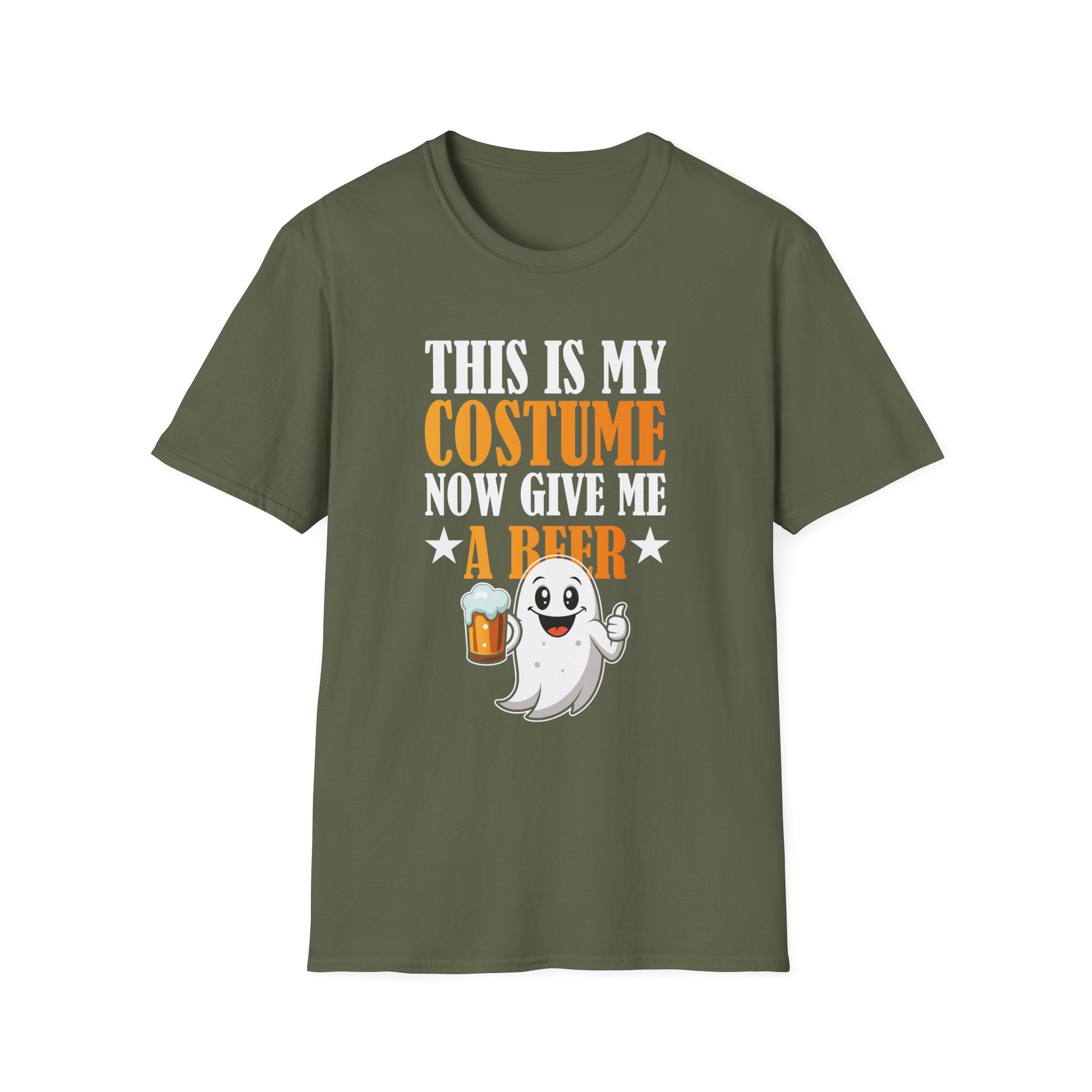 Halloween Ghost T-Shirt "This Is My Costume Now Give Me A Beer" – Funny Party Tee
