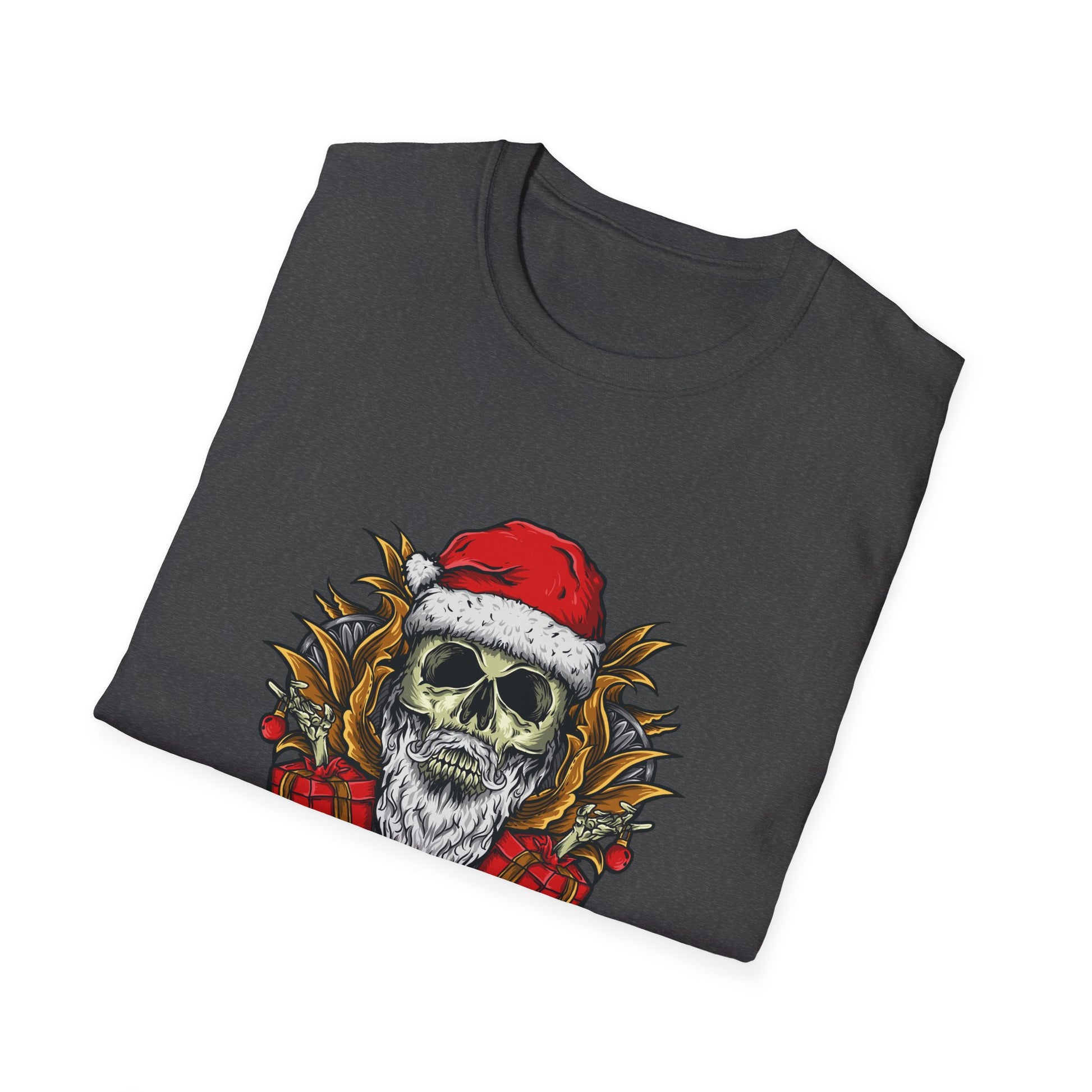 Skull Santa T-Shirt — 'Merry Christmas' Gothic Holiday Tee