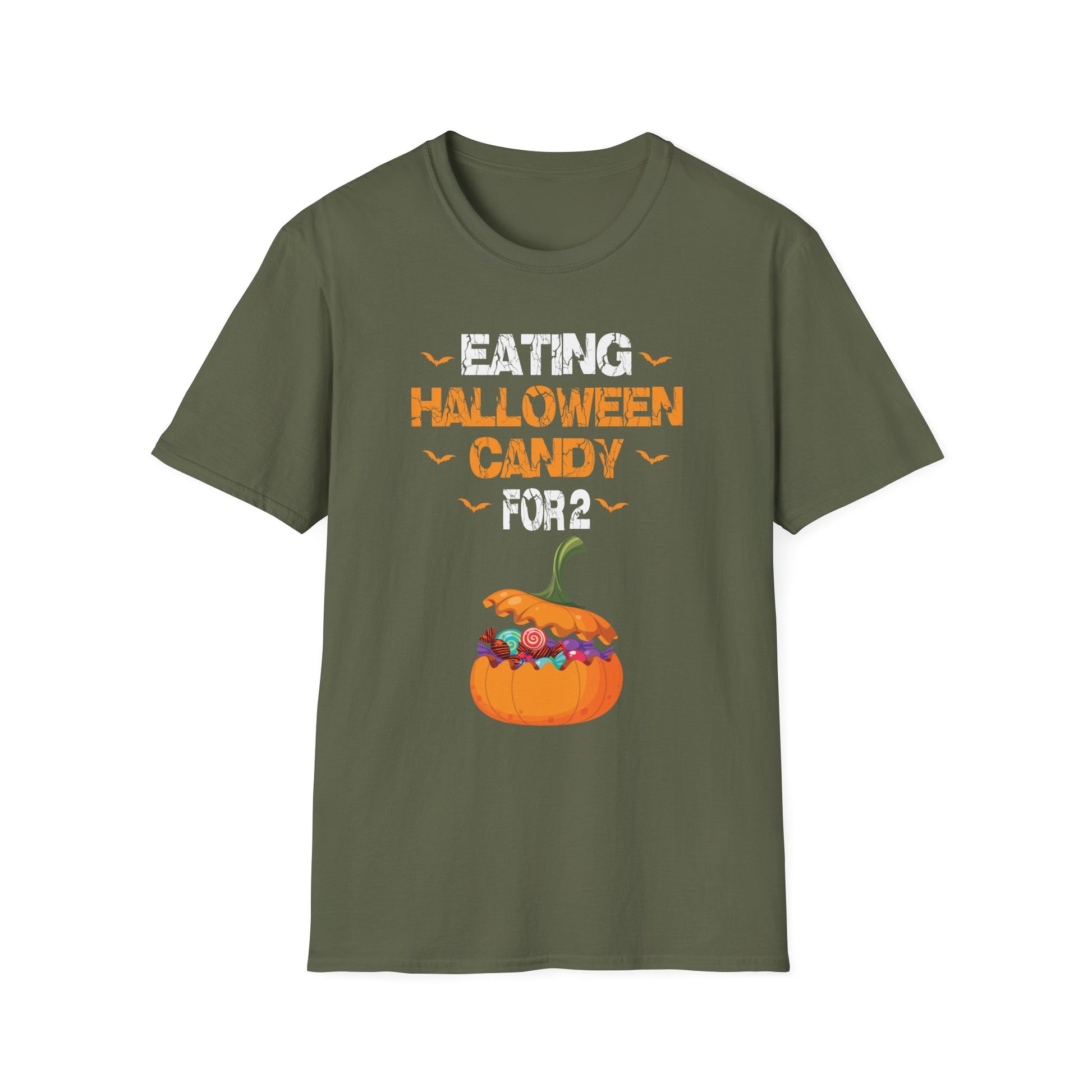 Halloween Candy Pumpkin T-Shirt — 'Eating Halloween Candy for 2' Maternity Tee