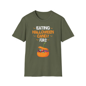Halloween Candy Pumpkin T-Shirt — 'Eating Halloween Candy for 2' Maternity Tee