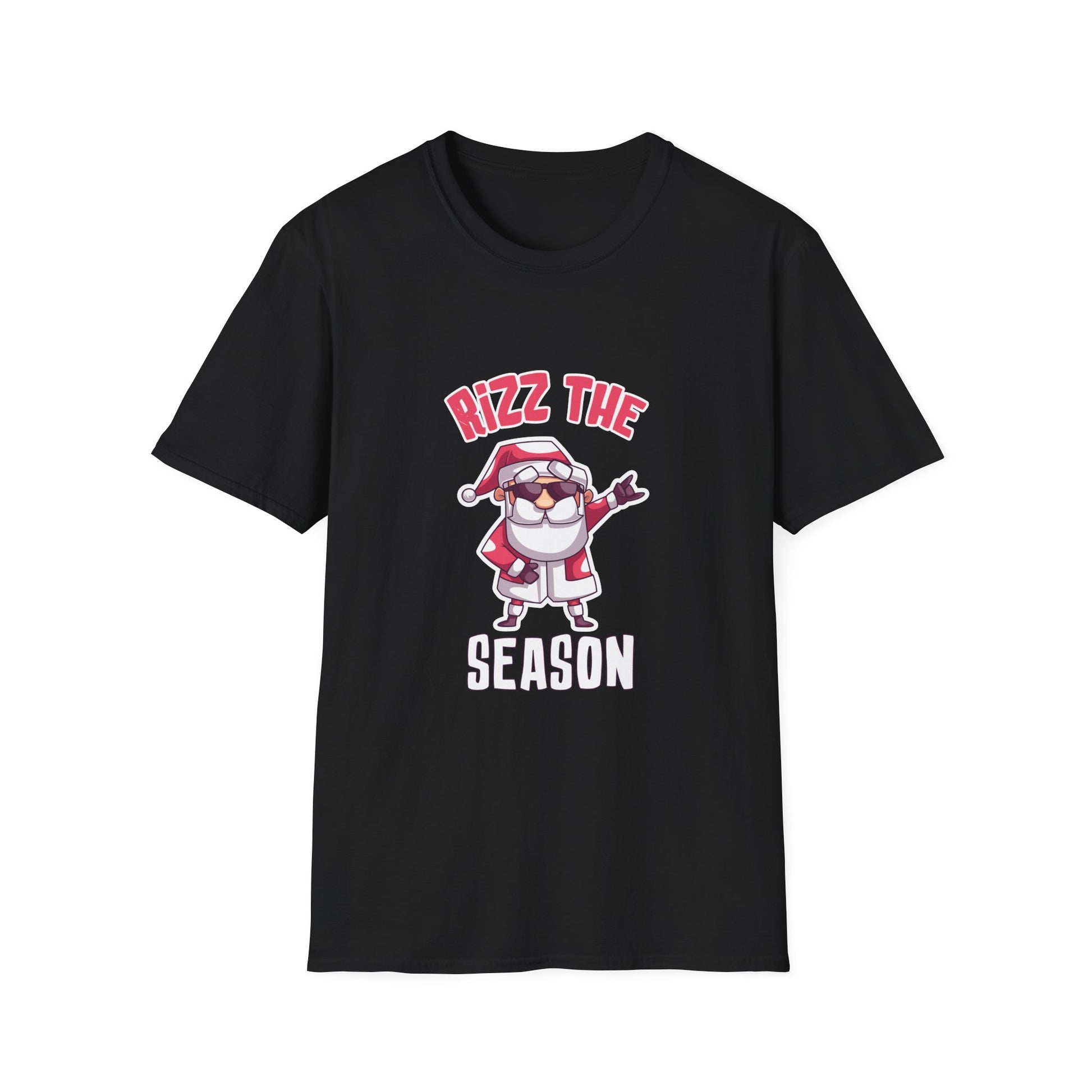 T-Shirt — "Rizz the Season" Dabbing Santa Holiday Graphic Tee