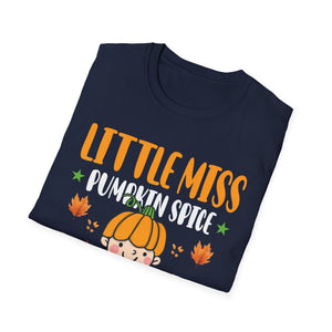 Little Miss Pumpkin Spice Kids T-Shirt — Cute Halloween Fall Pumpkin Tee