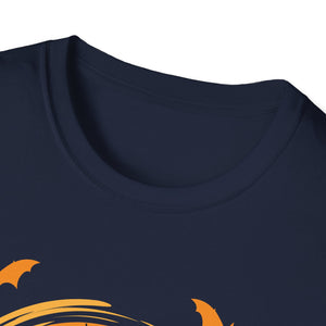 Halloween Dog T-Shirt — Black Moon, Bats & Spiderweb Graphic
