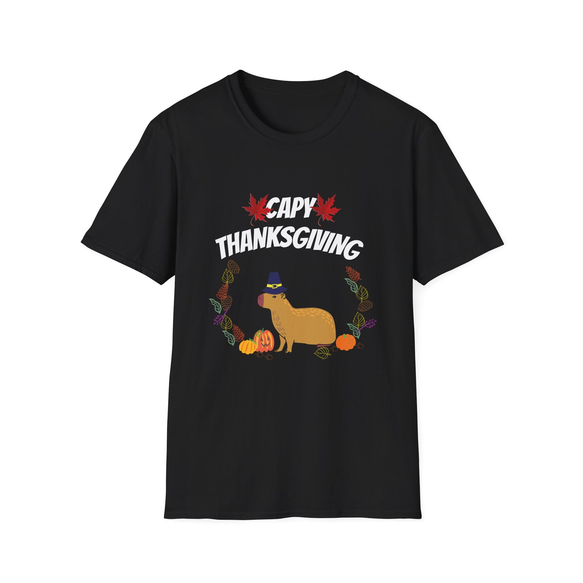 Capybara Thanksgiving T-Shirt — Cute Fall Turkey Capy Design for Thanksgiving  Unisex T-Shirt