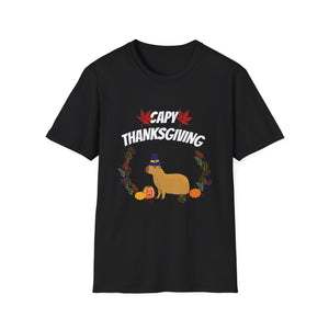 Halloween Capybara T-Shirt — Cute Fall Pumpkin & Witch Hat Design  Unisex T-Shirt