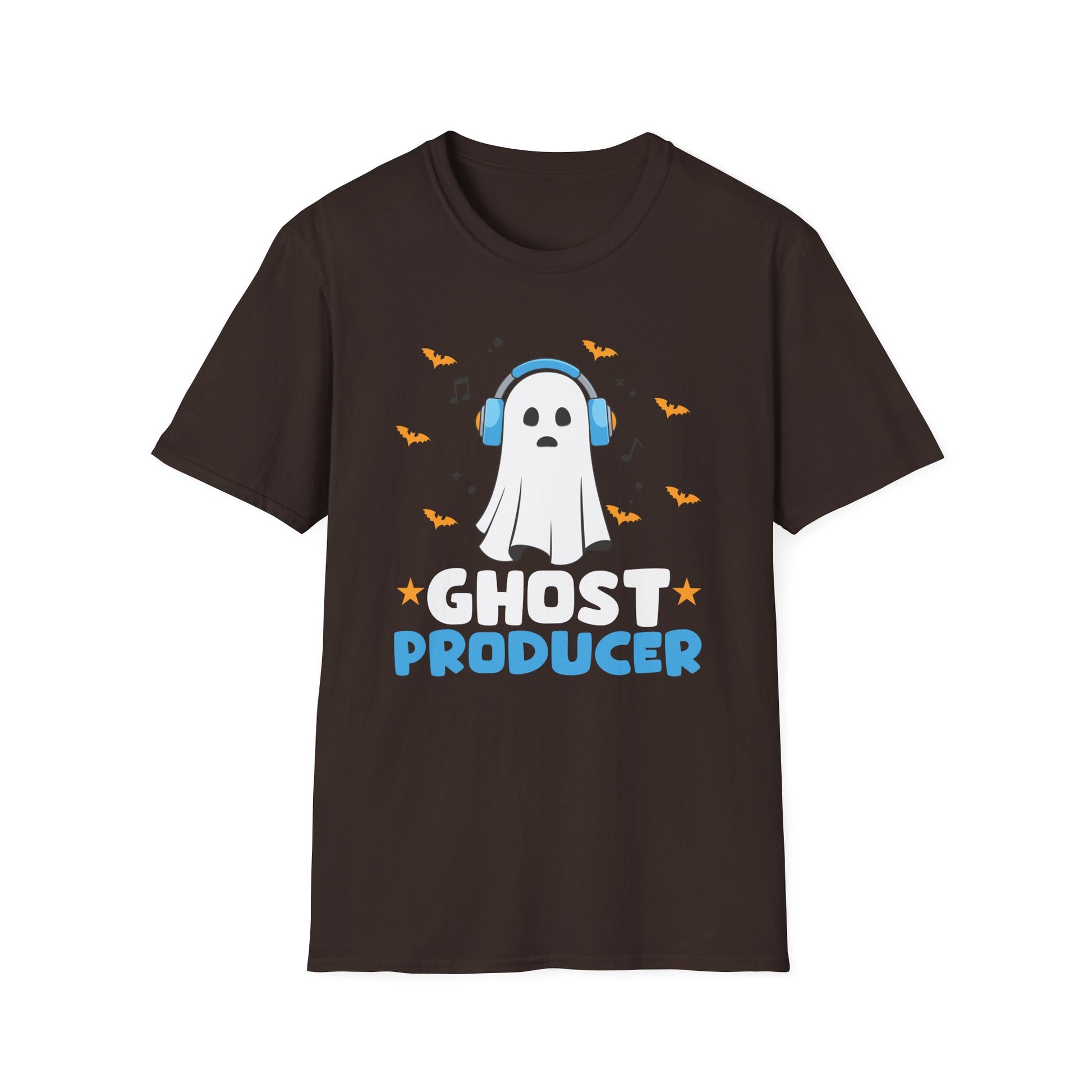 Ghost Producer T-Shirt — Cute Ghost with Headphones Halloween Music Tee
