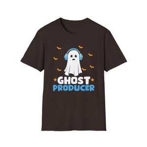 Ghost Producer T-Shirt — Cute Ghost with Headphones Halloween Music Tee