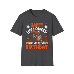 Happy Halloween And Yes It's My Birthday Unisex Softstyle T-Shirt