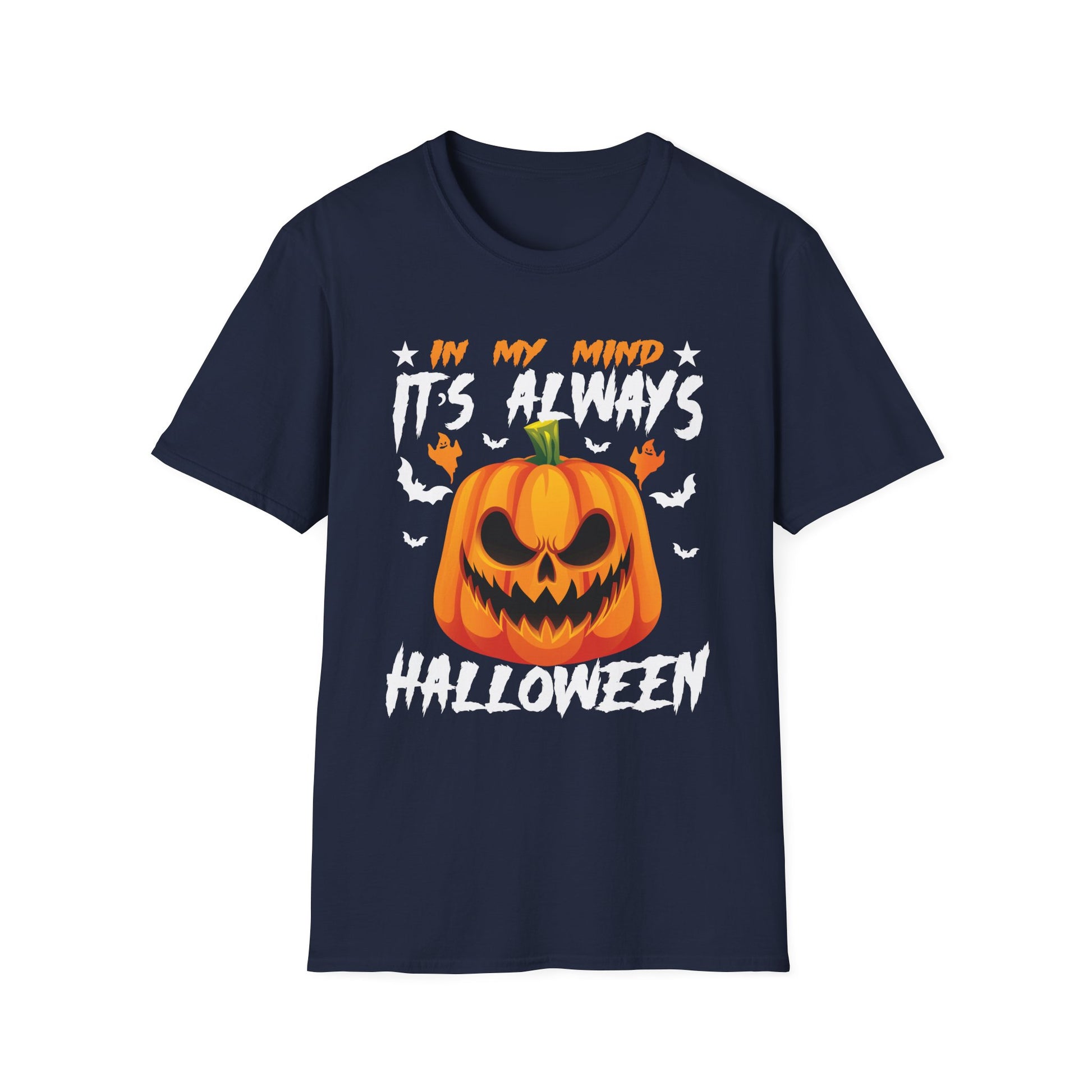 Halloween Pumpkin T-Shirt — "In My Mind It's Always Halloween" Graphic Tee