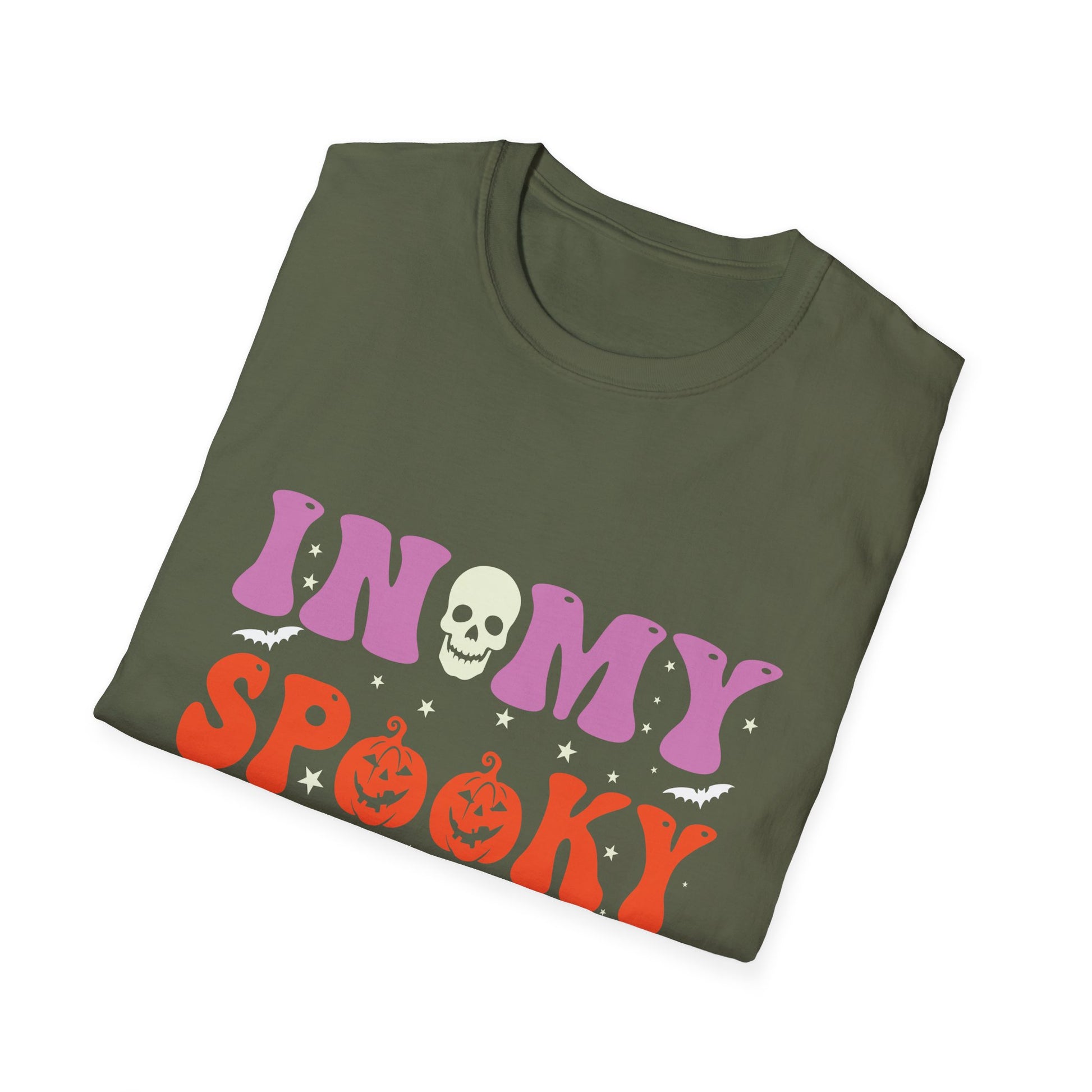 Halloween In My Spooky Era Halloween Ghost Groovy Halloween T-Shirt Unisex Softstyle T-Shirt