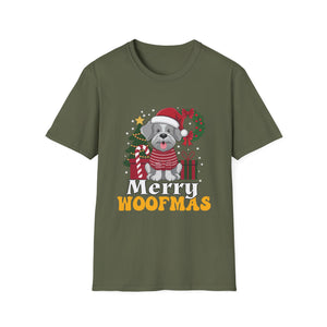Miniature Schnauzer Merry Woofmas Christmas Dog Unisex Softstyle T-Shirt