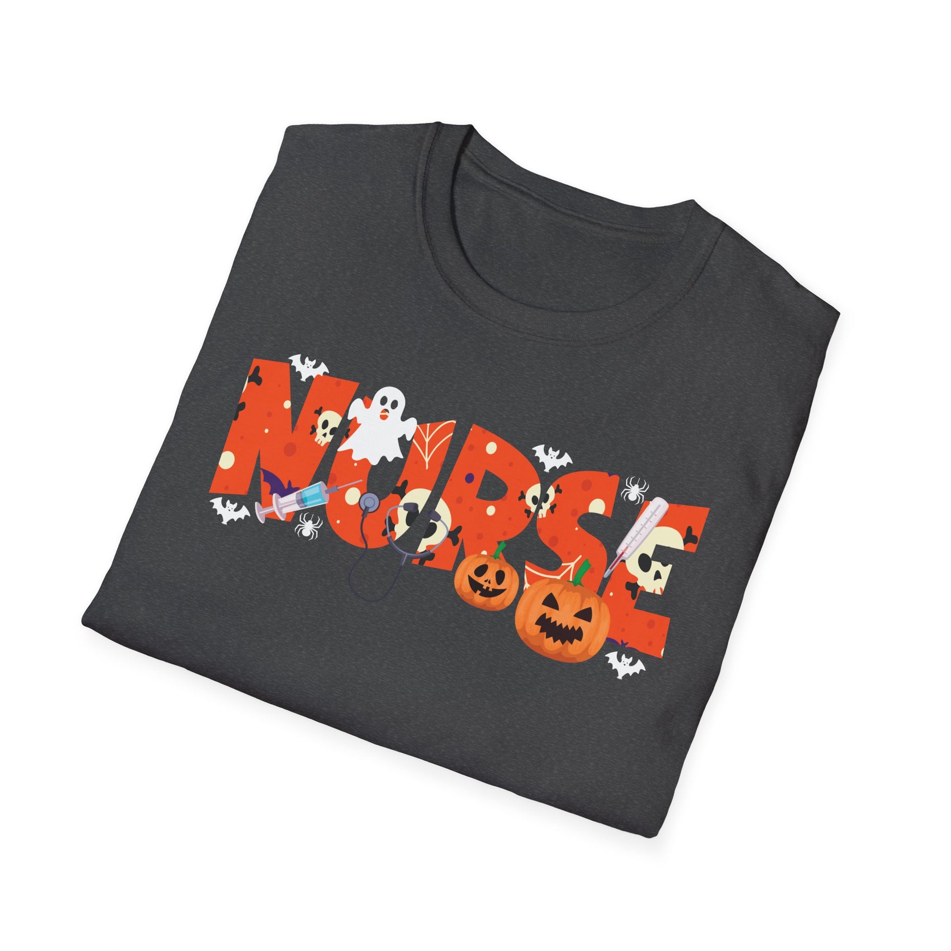 Nurse Halloween T-Shirt — Cute Ghosts & Pumpkin Medical Tee