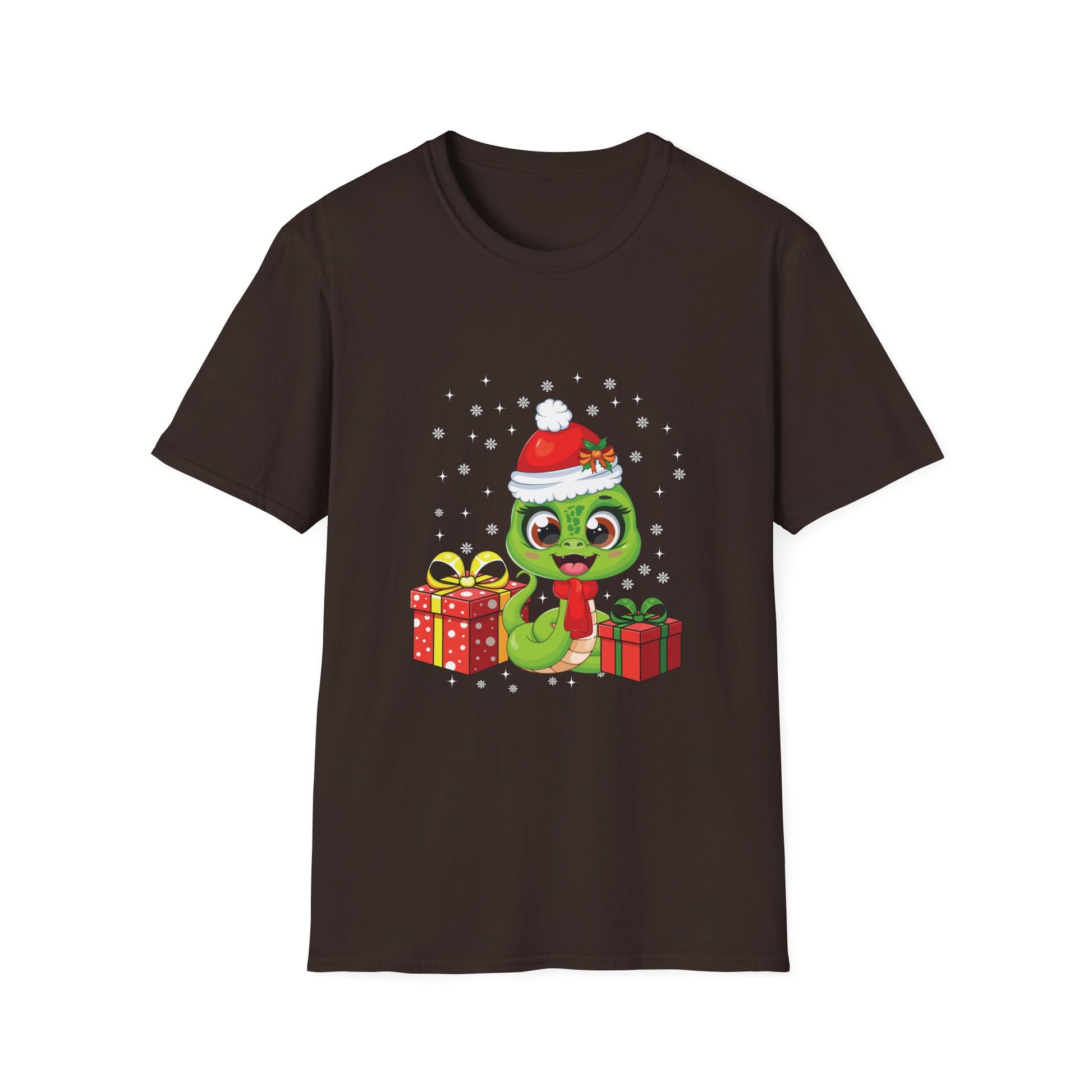Christmas Turtle T‑Shirt — Cute Santa Hat Turtle with Gifts Holiday Tee