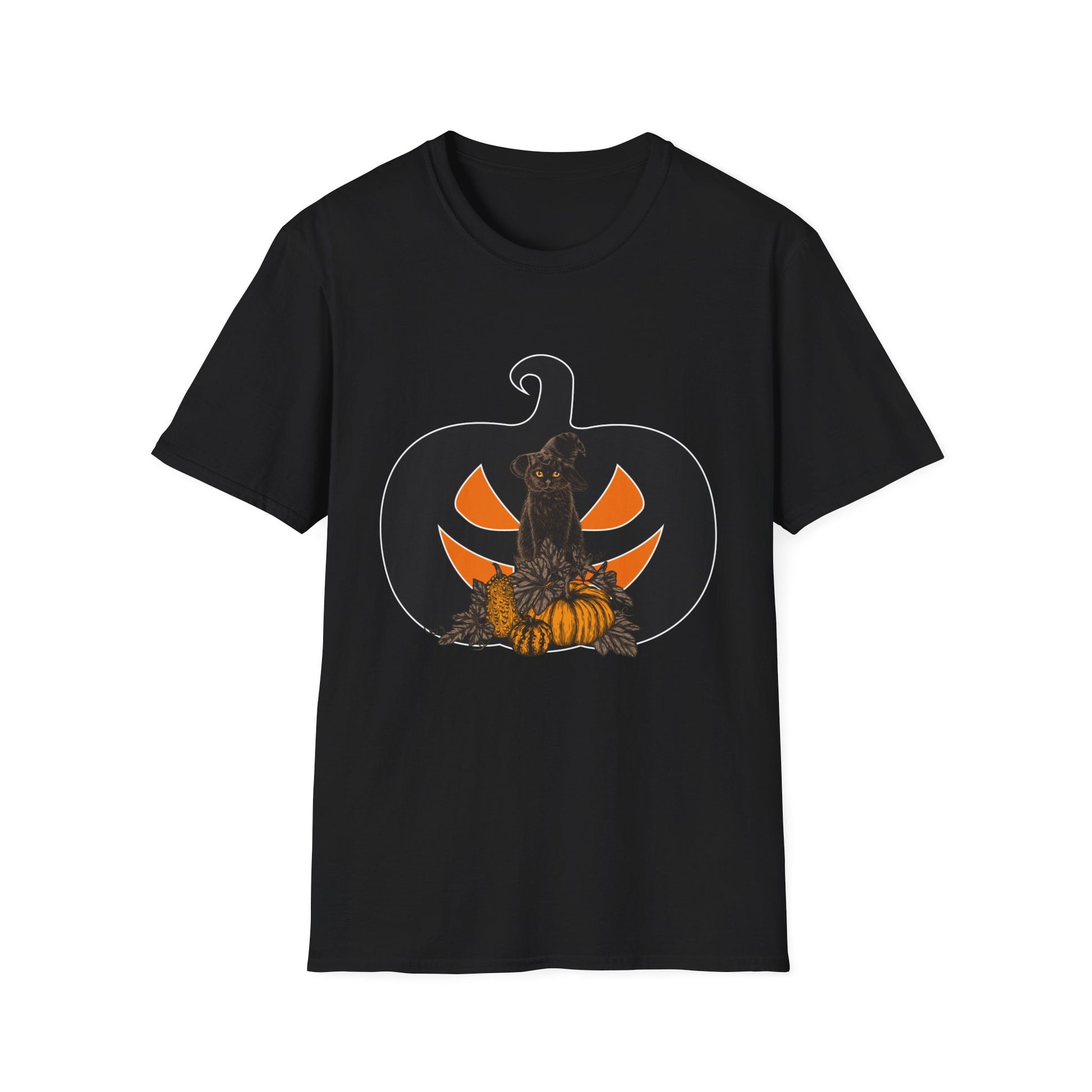 Halloween Black Cat for Cat Lover - Halloween Tee Unisex Softstyle T-Shirt