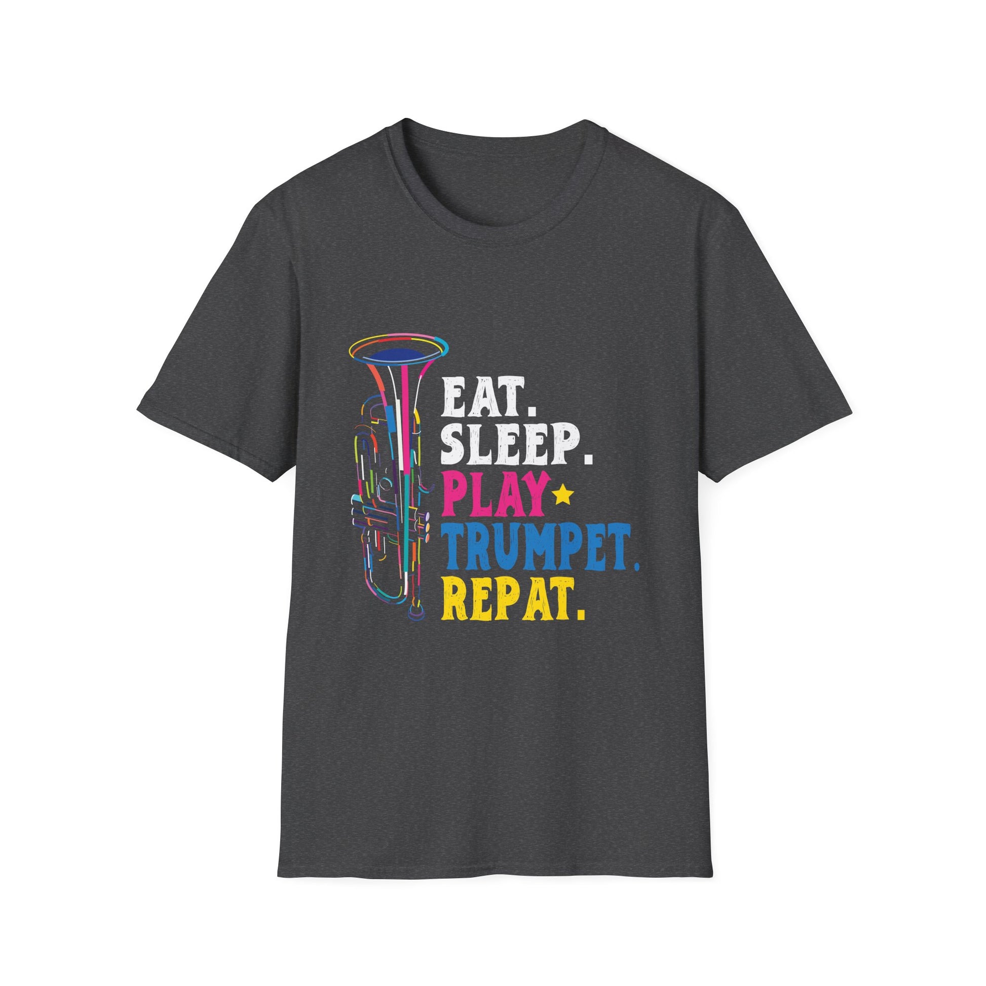 Cool Trumpet Art Silhouette Funny Brass Slogan Unisex T-Shirt