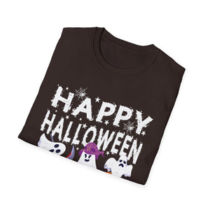 Happy Halloween Ghosts T-Shirt — Cute Spooky Graphic Tee for Halloween