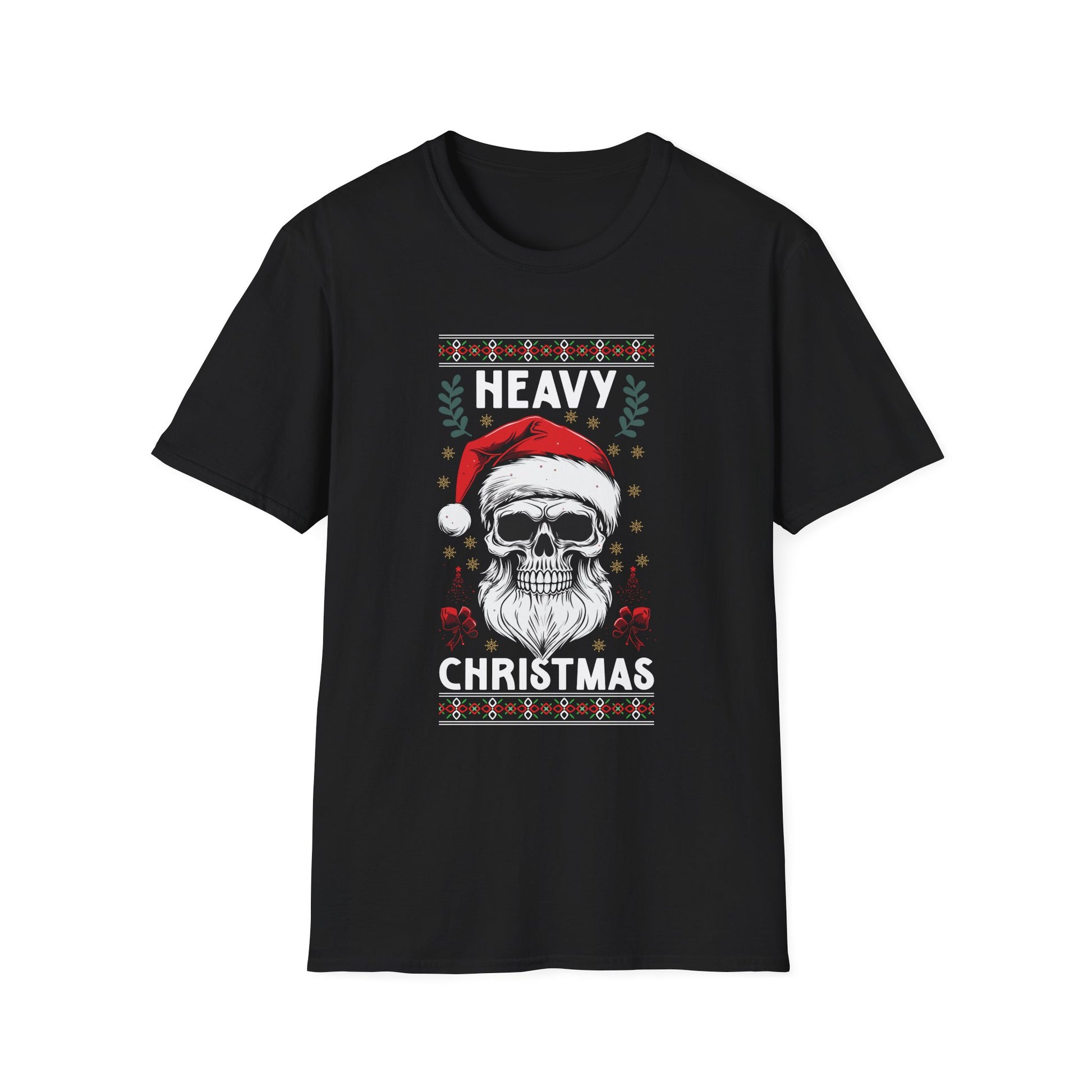 Heavy Christmas Skull T-Shirt — Santa Skull Holiday Metal Tee
