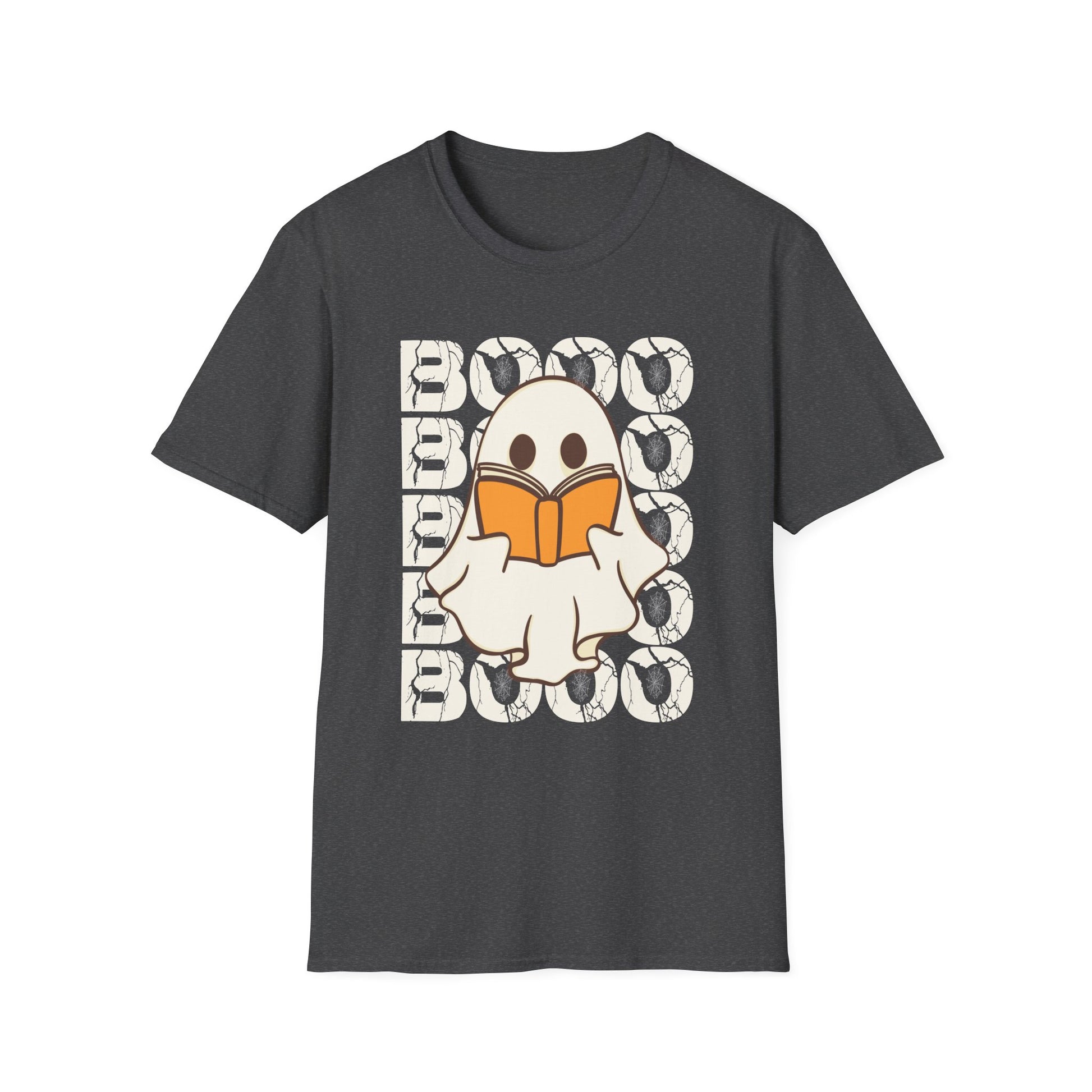 Ghost Reading 'Boo' T-Shirt — Cute Halloween Book Lover Tee