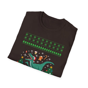 T-Rex Christmas Ugly Christmas Dinosaur Unisex Softstyle T-Shirt