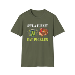 Save a Turkey Eat Pickles T-Shirt – Funny Thanksgiving Turkey & Pickle Graphic Tee