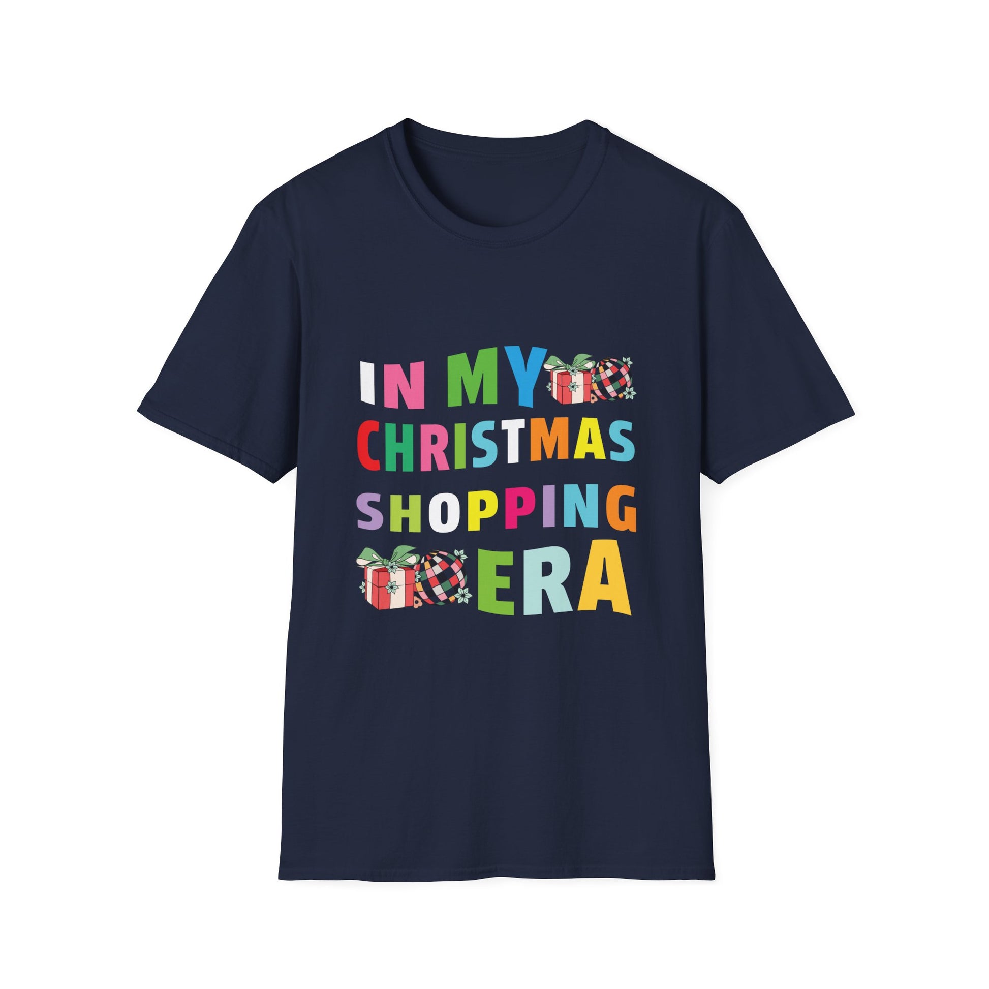 Christmas Shopping Era T-Shirt – Colorful Holiday Gifts Graphic Tee
