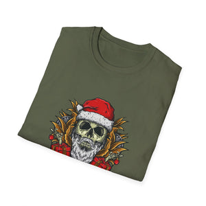 Skull Santa T-Shirt — 'Merry Christmas' Gothic Holiday Tee