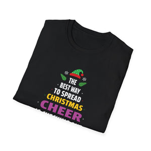Christmas Book Lover T-Shirt — “The Best Way to Spread Christmas Cheer is Checking Out Books”