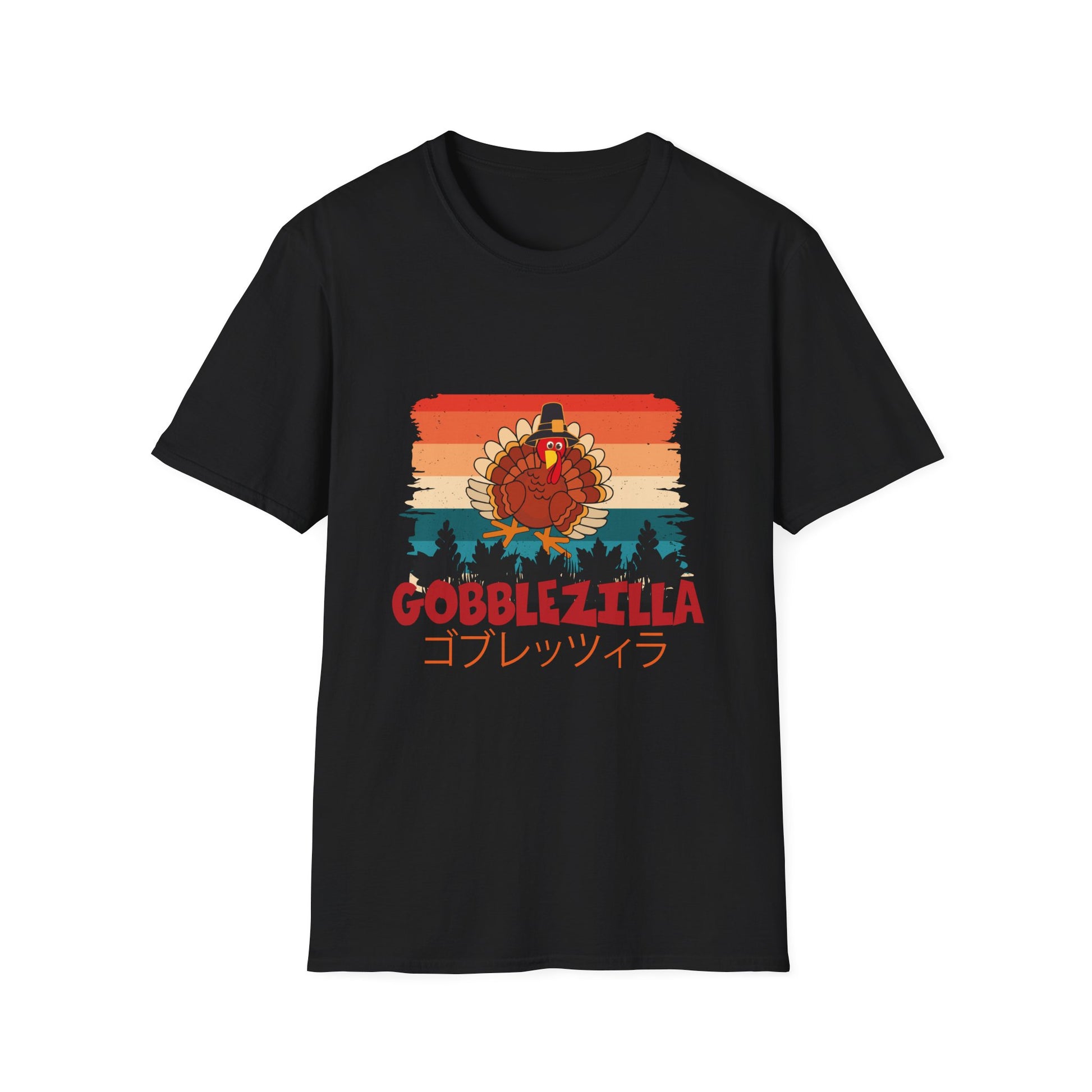 Gobblezilla Turkey T-Shirt – Retro Thanksgiving Graphic Tee