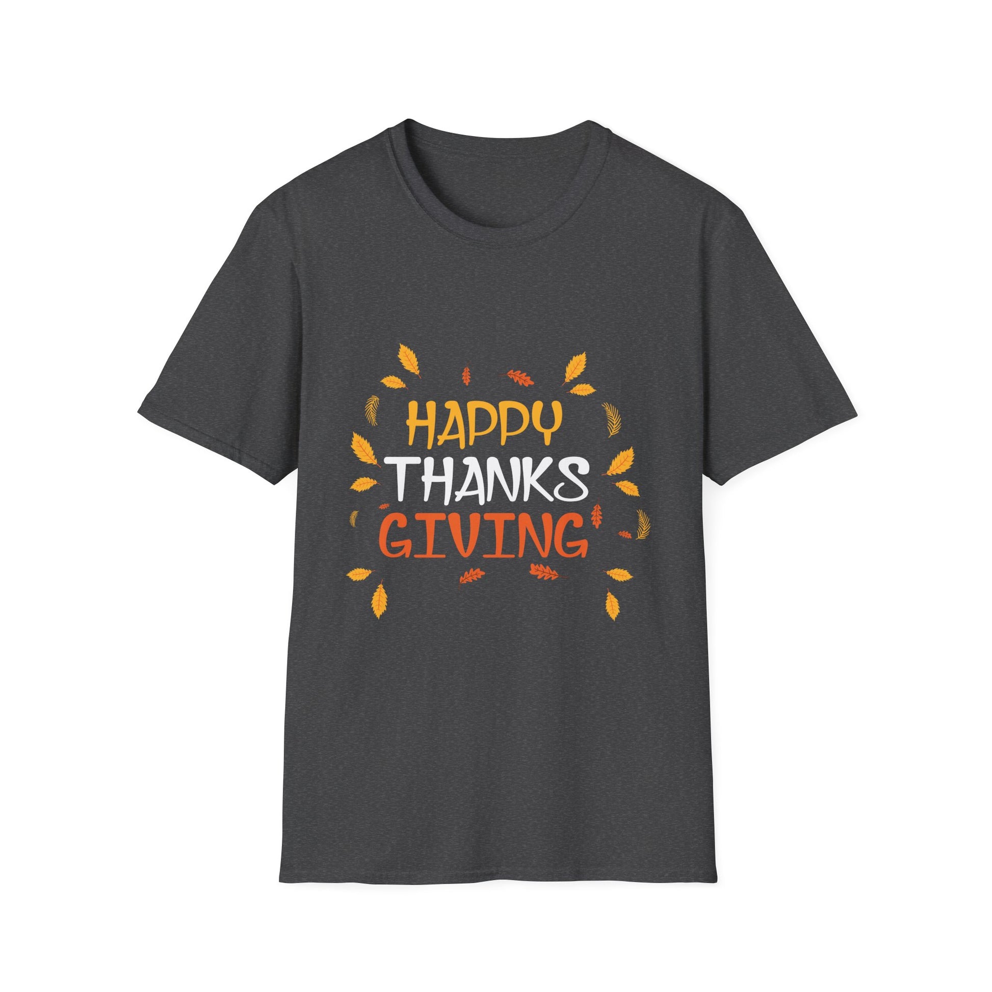 Thanksgiving T-Shirt — Happy Thanksgiving Fall Leaves Holiday Tee