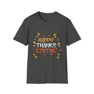 Thanksgiving T-Shirt — Happy Thanksgiving Fall Leaves Holiday Tee