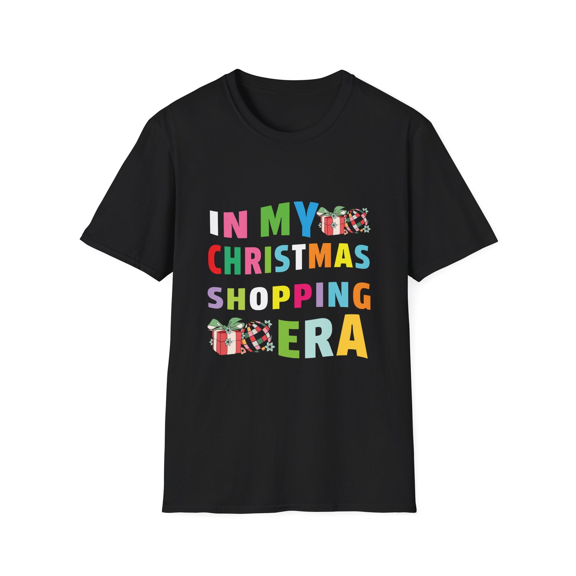 Christmas Shopping Era T-Shirt – Colorful Holiday Gifts Graphic Tee