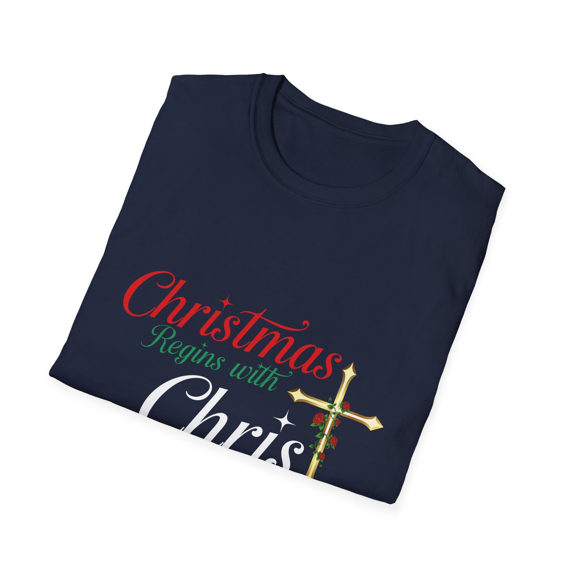 Christmas begins with Christ Jesus Christian Christmas Unisex T-Shirt